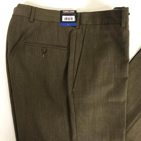 Kirkland Signature Mens 100% WOOL PANT, Brown - Picture 4 of 8
